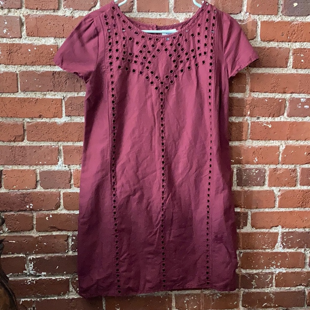 Square Eyelet Cotton Day Dress